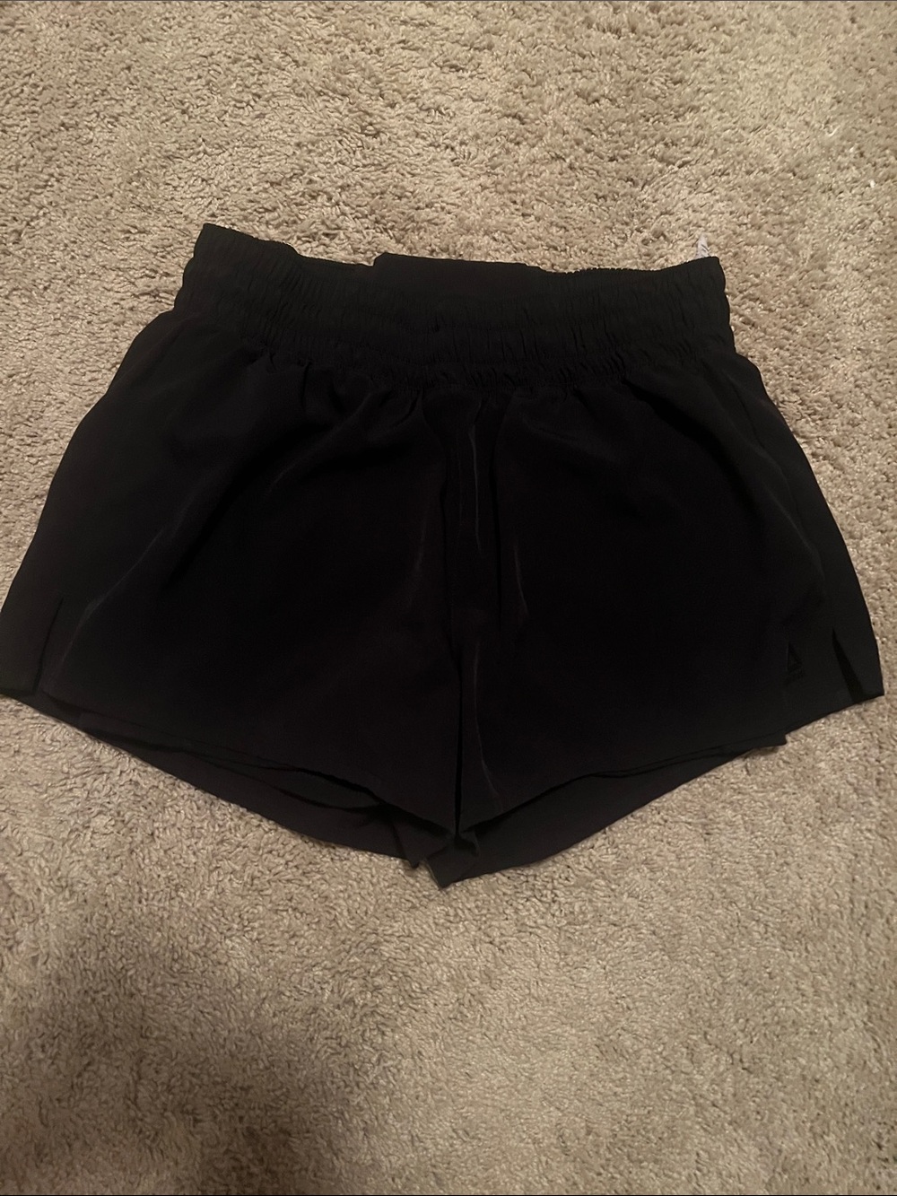 Reebok Black Athletic Elastic-Waist Running Shorts